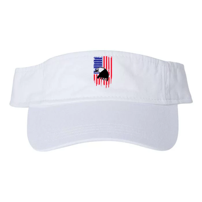 America Flag Patriotic Eagle Valucap Bio-Washed Visor