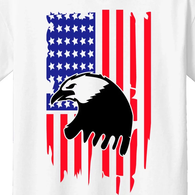 America Flag Patriotic Eagle Kids T-Shirt