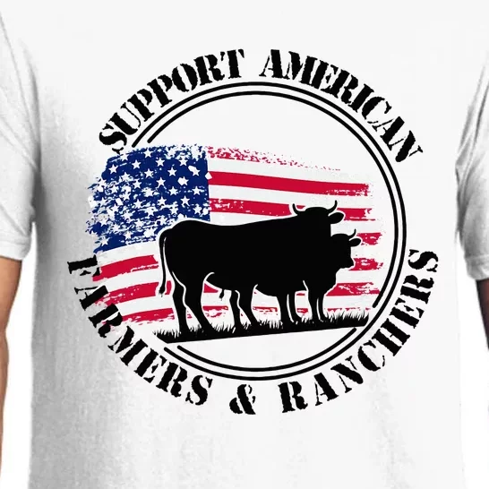 American Flag Patriotic Support American Farmers & Ranchers Pajama Set