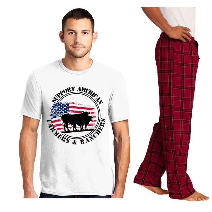 American Flag Patriotic Support American Farmers & Ranchers Pajama Set