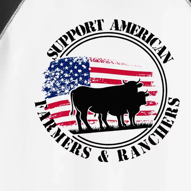 American Flag Patriotic Support American Farmers & Ranchers Toddler Fine Jersey T-Shirt