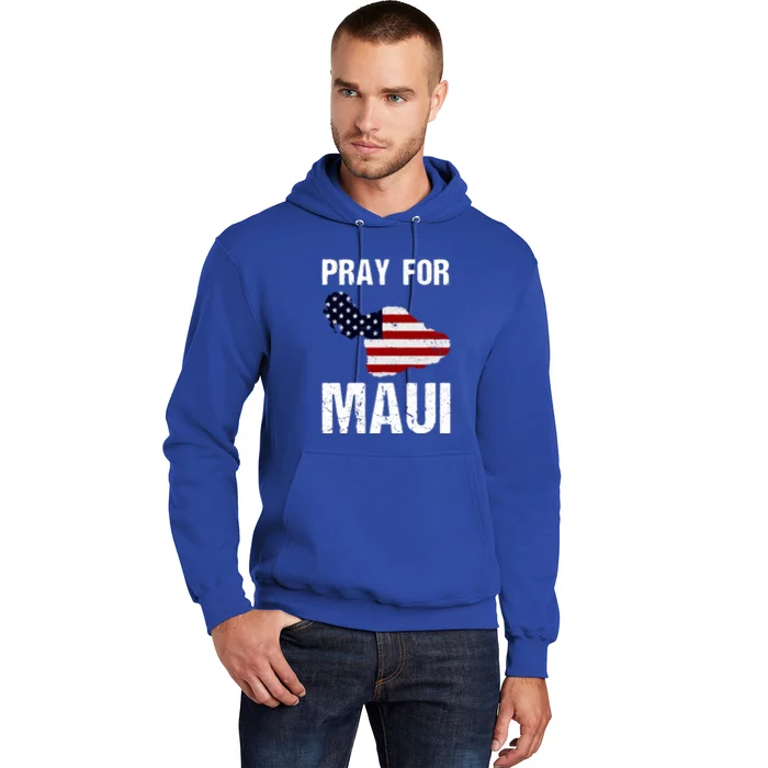 American Flag Pray For Maui Hawaii Support Gift Hoodie