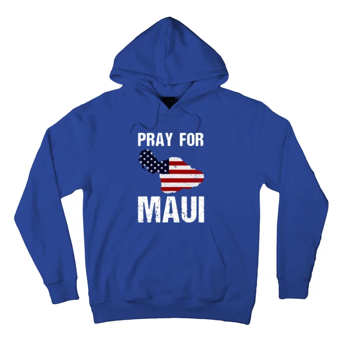 American Flag Pray For Maui Hawaii Support Gift Hoodie