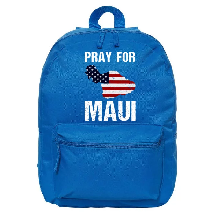 American Flag Pray For Maui Hawaii Support Gift 16 in Basic Backpack