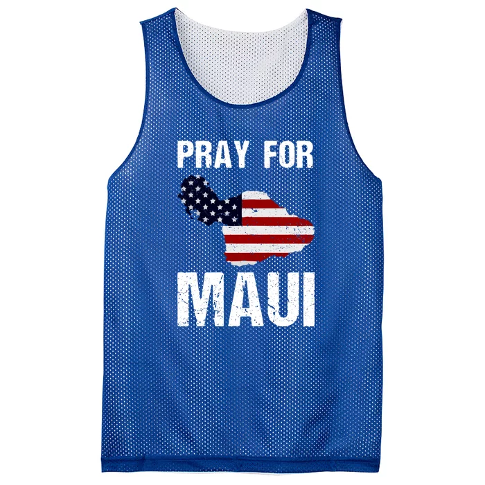 American Flag Pray For Maui Hawaii Support Gift Mesh Reversible Basketball Jersey Tank