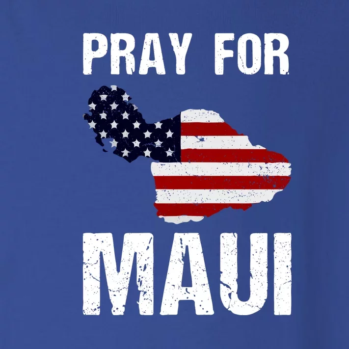 American Flag Pray For Maui Hawaii Support Gift Toddler Long Sleeve Shirt