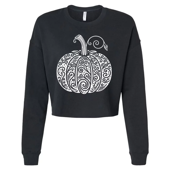 Autumn Fall Pumpkin Cute Thanksgiving Halloween Cropped Pullover Crew