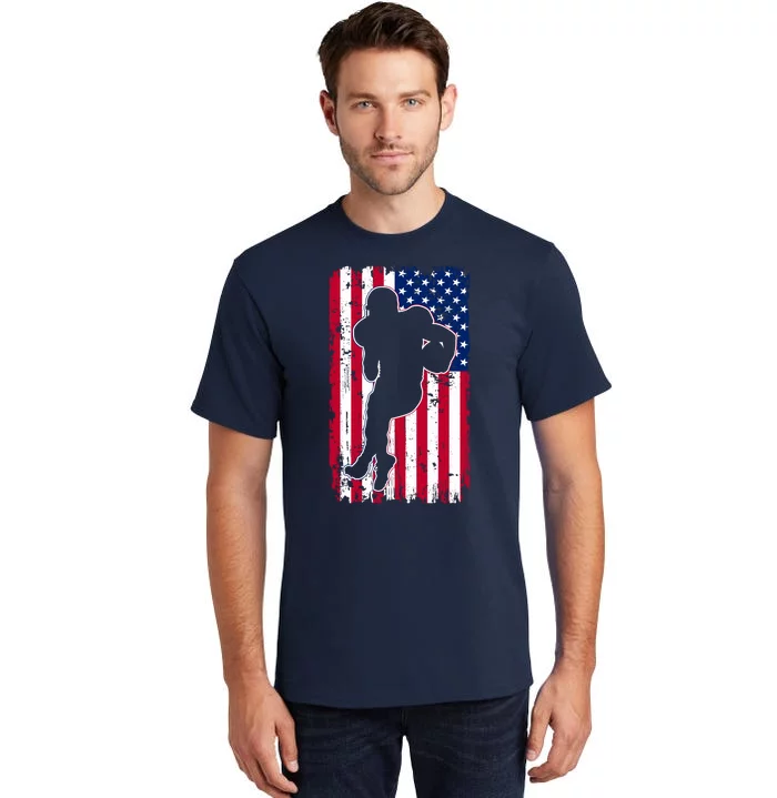 American Football Player Distressed USA Flag Tall T-Shirt