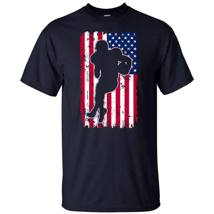 American Football Player Distressed USA Flag Tall T-Shirt