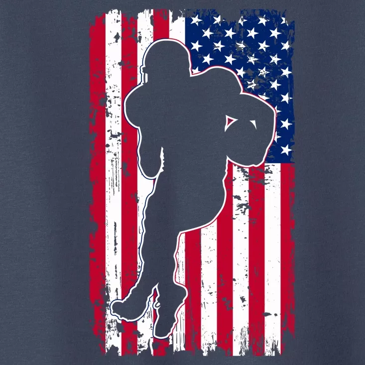 American Football Player Distressed USA Flag Toddler T-Shirt