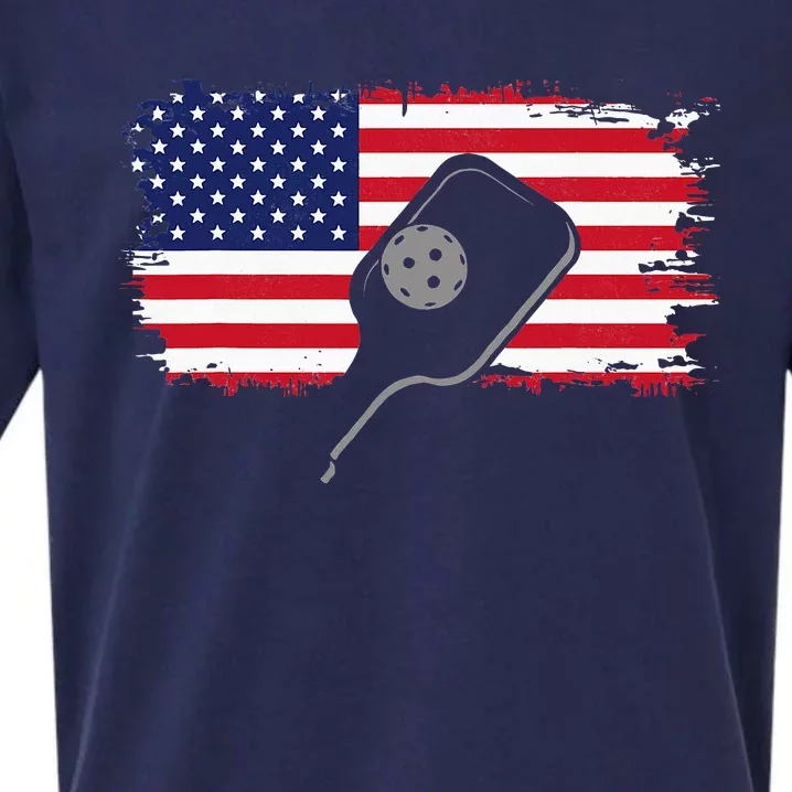 American Flag Pickleball Sueded Cloud Jersey T-Shirt