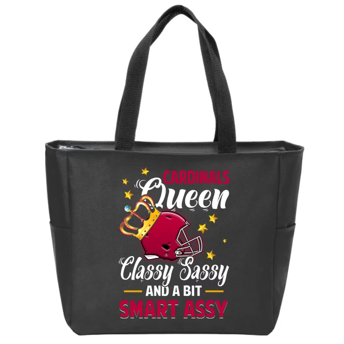 Arizona Football Queen Classy Sassy And A Bit Smart Assy Zip Tote Bag