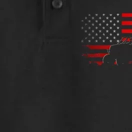 American Flag Quad Atv Dry Zone Grid Performance Polo