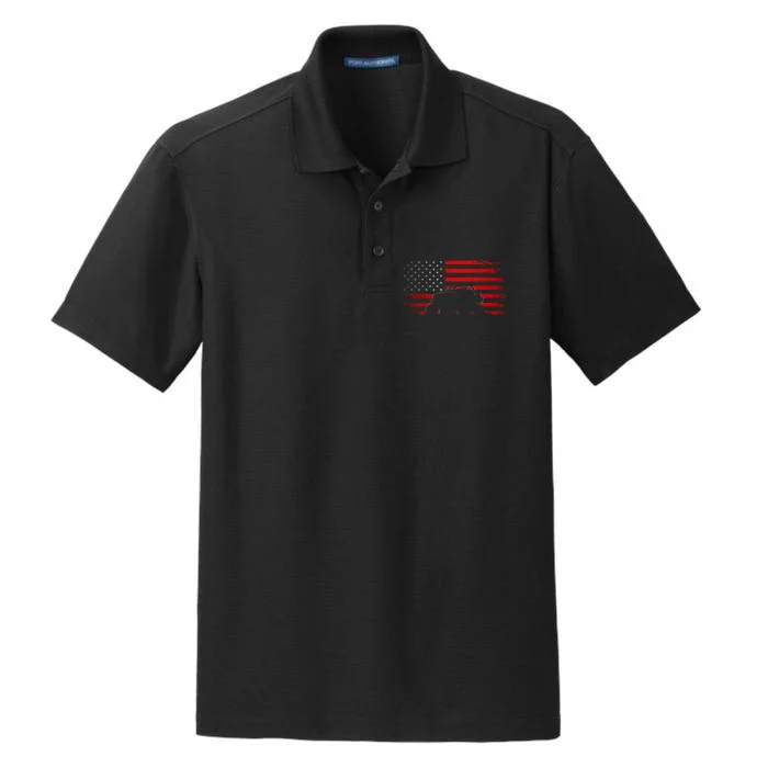 American Flag Quad Atv Dry Zone Grid Performance Polo