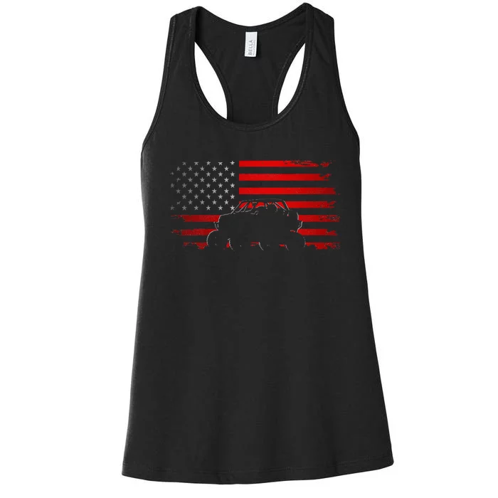 American Flag Quad Atv Women's Racerback Tank