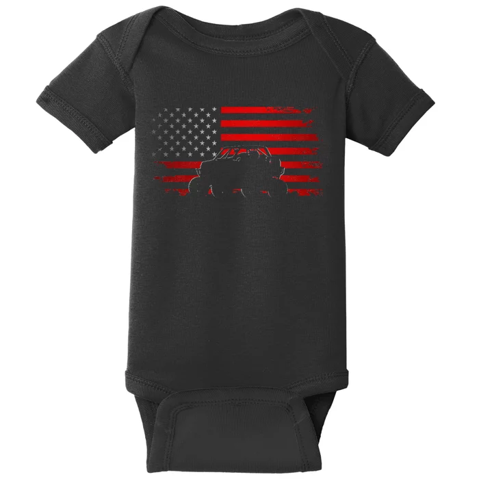 American Flag Quad Atv Baby Bodysuit