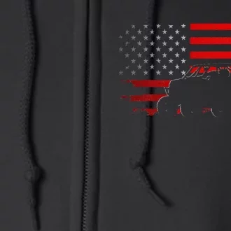 American Flag Quad Atv Full Zip Hoodie