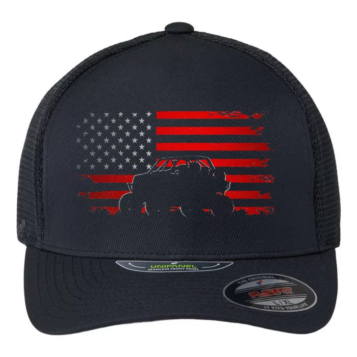 American Flag Quad ATV Off Road ATV Flexfit Unipanel Trucker Cap