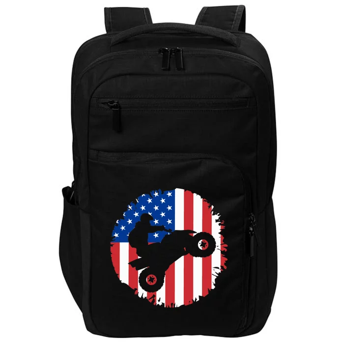 American Flag Quad Bike ATV Four Wheelers Quad Bikers Impact Tech Backpack