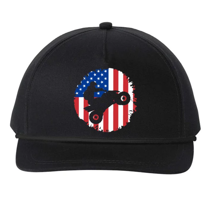 American Flag Quad Bike ATV Four Wheelers Quad Bikers Snapback Five-Panel Rope Hat