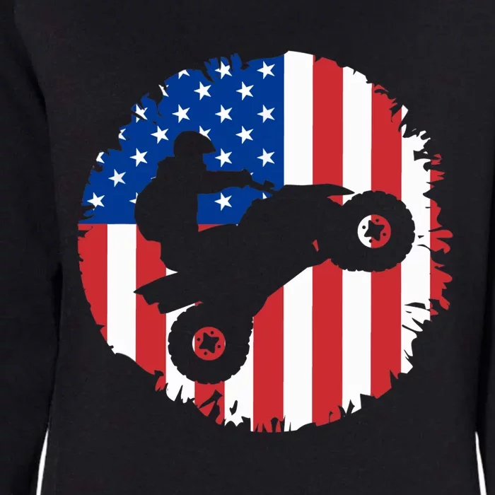 American Flag Quad Bike ATV Four Wheelers Quad Bikers Womens California Wash Sweatshirt