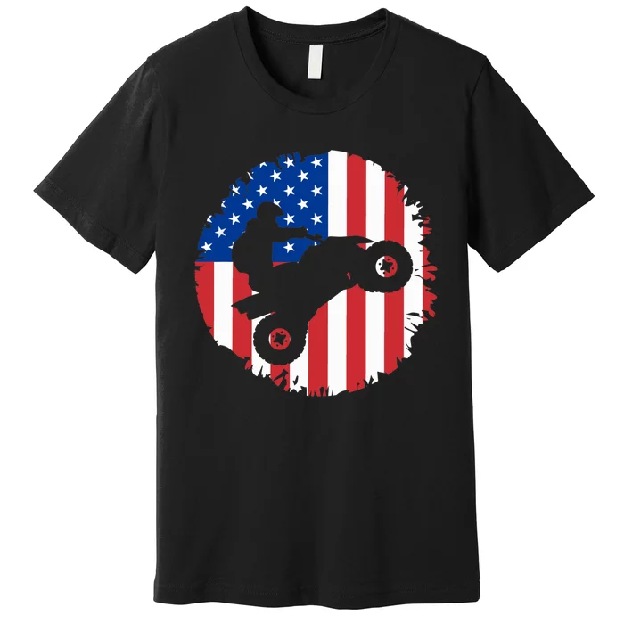 American Flag Quad Bike ATV Four Wheelers Quad Bikers Premium T-Shirt