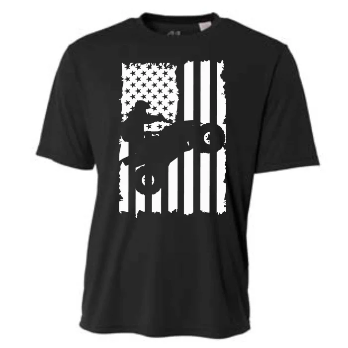 American Flag Quad Bike ATV Four Wheelers Quad Bikers Cooling Performance Crew T-Shirt