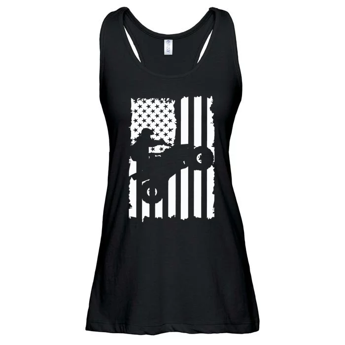 American Flag Quad Bike ATV Four Wheelers Quad Bikers Ladies Essential Flowy Tank