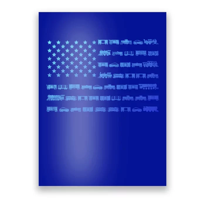 American Flag Railroad Train Conductor Gift Poster