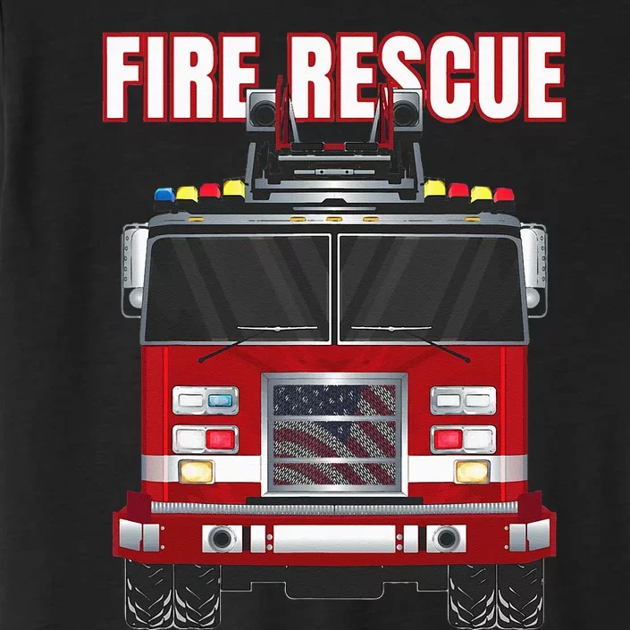 American Fire Rescue Firefighter Department Truck Fireman ChromaSoft Performance T-Shirt