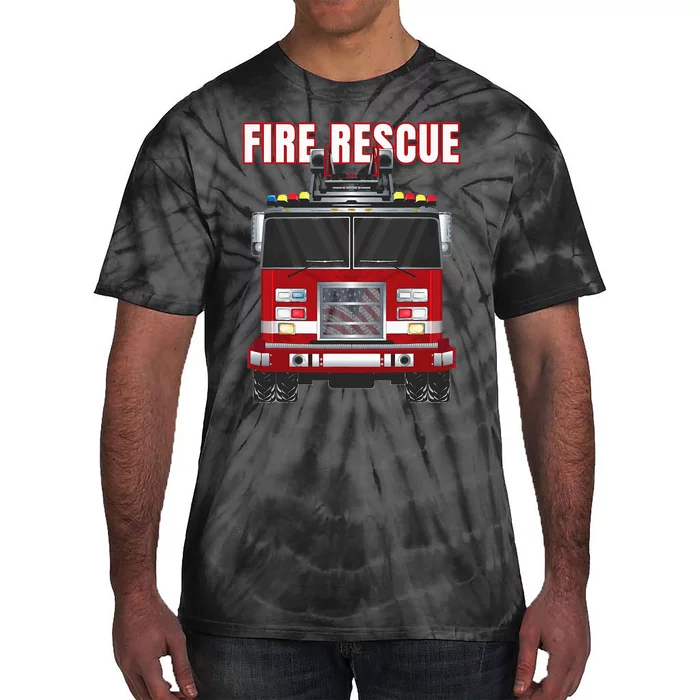 American Fire Rescue Firefighter Department Truck Fireman Tie-Dye T-Shirt