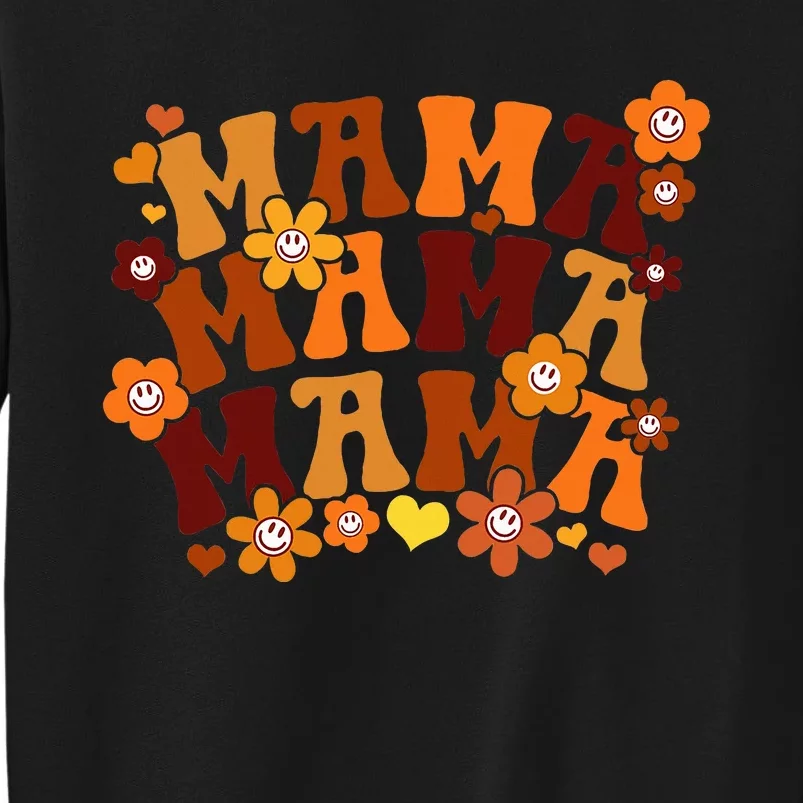 Autumn Floral Retro Hippie Mama Gift for Mother's Day Tall Sweatshirt