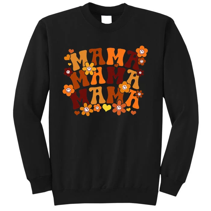 Autumn Floral Retro Hippie Mama Gift for Mother's Day Tall Sweatshirt