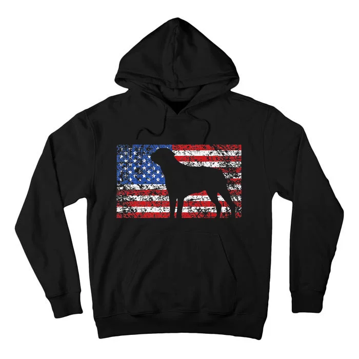 American Flag Rottweiler Dog 4th of July USA Gift Tall Hoodie