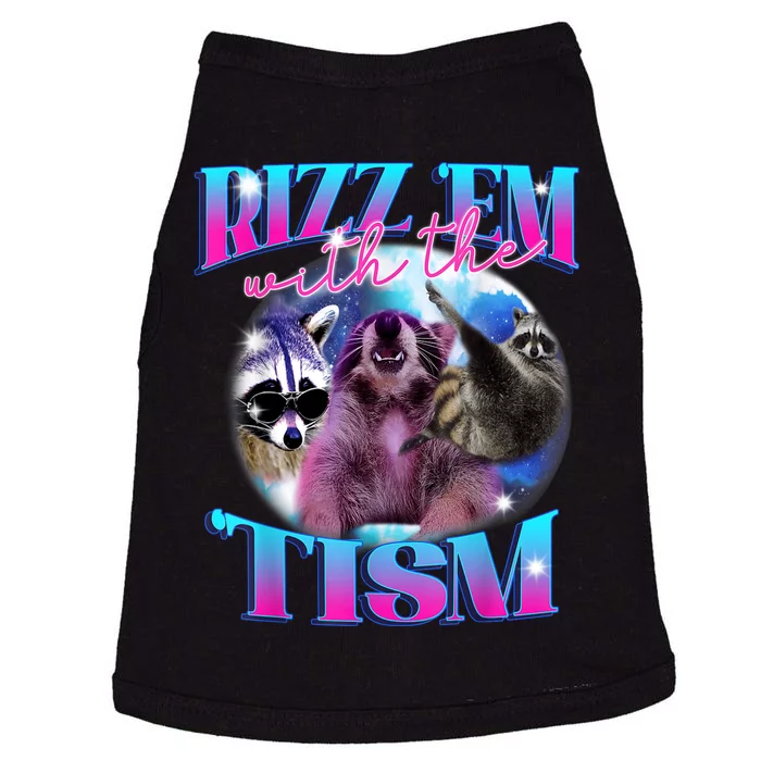 Autism Funny Rizz Em With The Tism Meme Autistic Opossum Doggie Tank