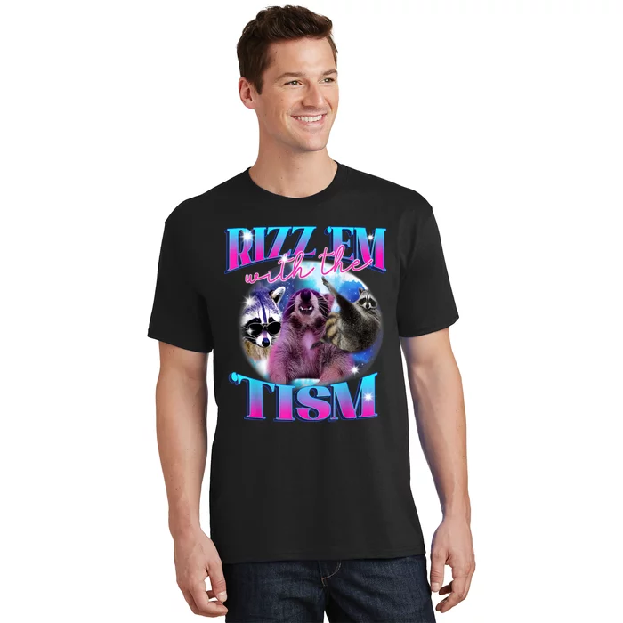 Autism Funny Rizz Em With The Tism Meme Autistic Opossum T-Shirt