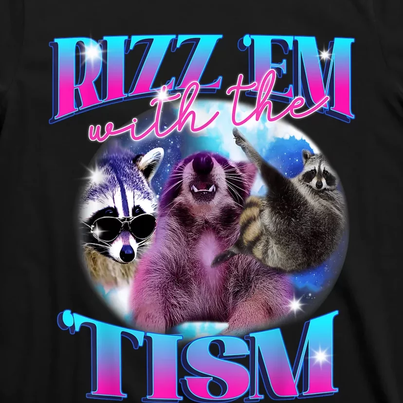 Autism Funny Rizz Em With The Tism Meme Autistic Opossum T-Shirt