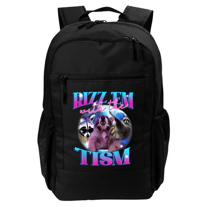 Autism Funny Rizz Em With The Tism Meme Autistic Opossum Daily Commute Backpack