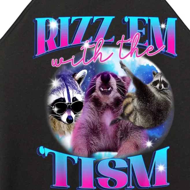 Autism Funny Rizz Em With The Tism Meme Autistic Opossum Women’s Perfect Tri Rocker Tank