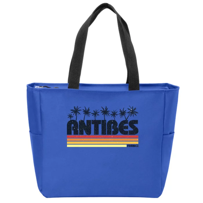 Antibes France Retro Tourism Gift Zip Tote Bag