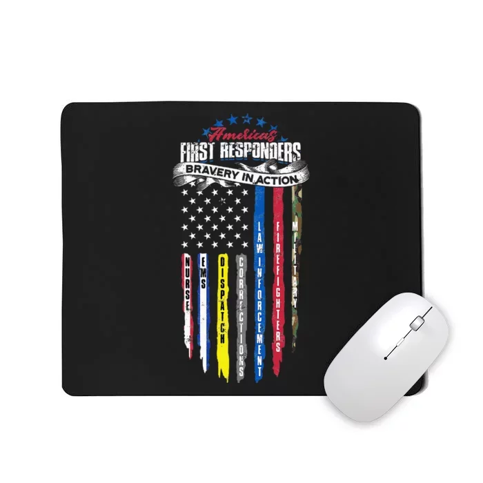 Americas First Responder Bravery In Action Nurse EMS Mousepad