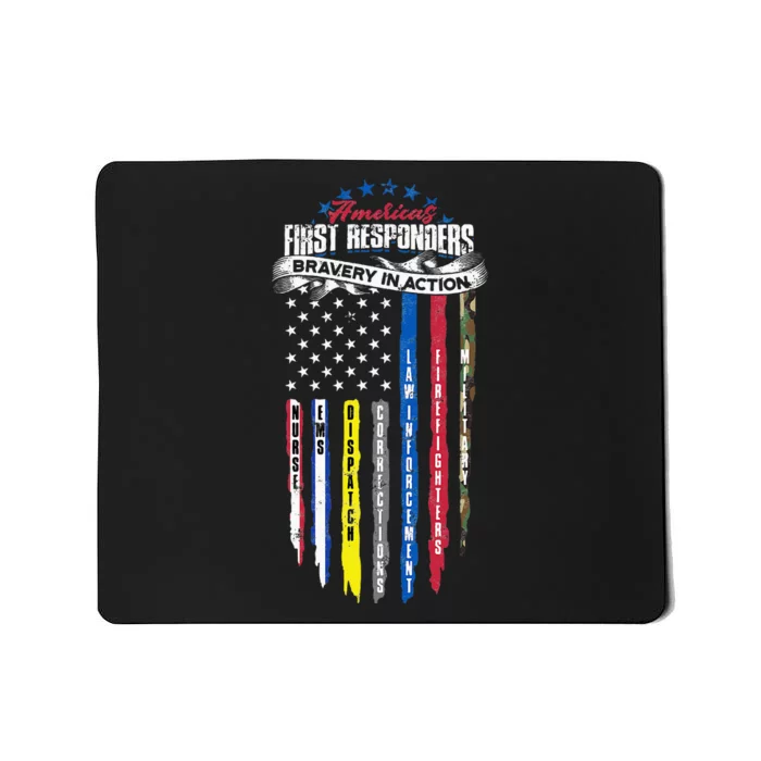 Americas First Responder Bravery In Action Nurse EMS Mousepad