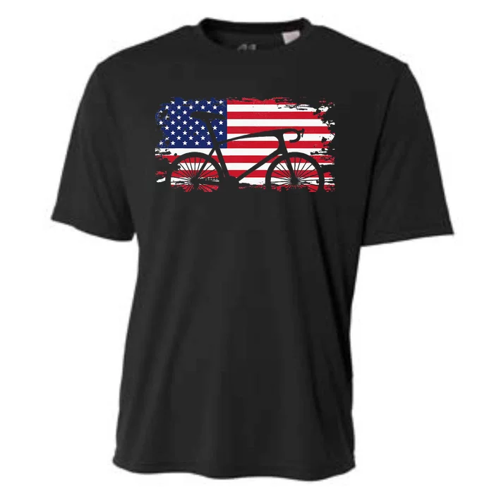 American Flag Road Biking Cycling Apparel Bicycle Cycling Cooling Performance Crew T-Shirt