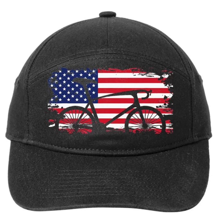 American Flag Road Biking Cycling Apparel Bicycle Cycling 7-Panel Snapback Hat