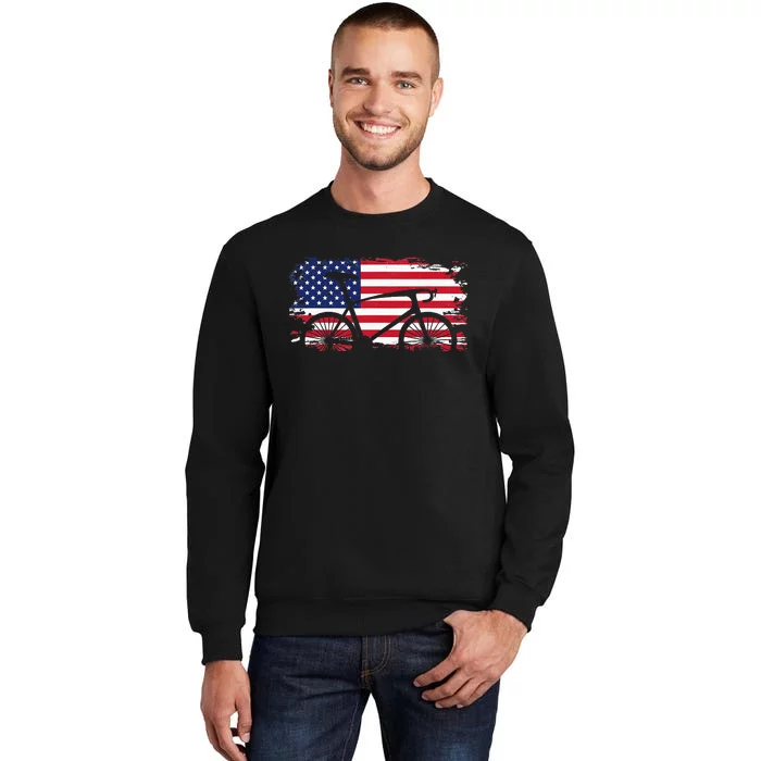 American Flag Road Biking Cycling Apparel Bicycle Cycling Tall Sweatshirt