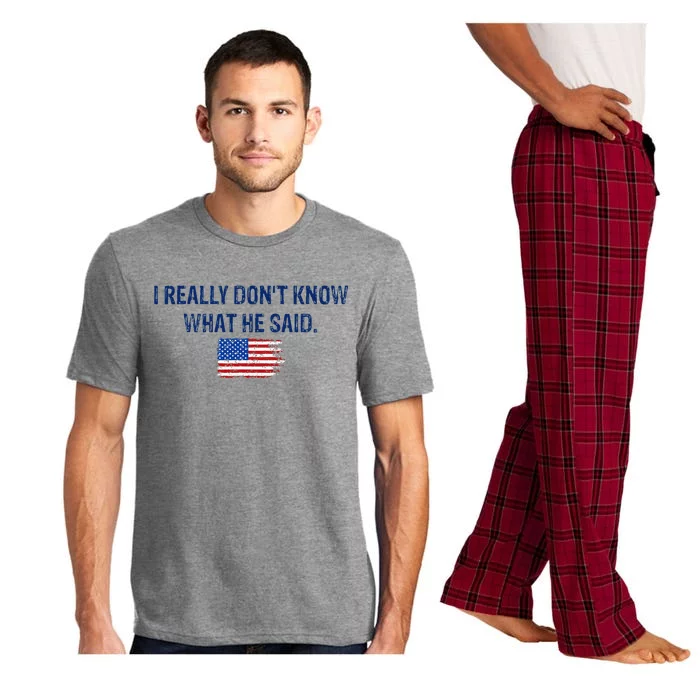 American Flag Retro I Really DonT Know What He Said Pajama Set