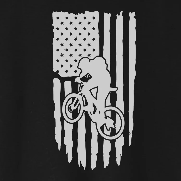 American Flag Road Biking Cycling Apparel Bicycle Cycling Gift Women's Crop Top Tee