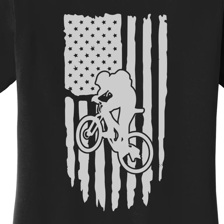 American Flag Road Biking Cycling Apparel Bicycle Cycling Gift Women's T-Shirt