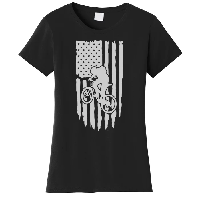 American Flag Road Biking Cycling Apparel Bicycle Cycling Gift Women's T-Shirt