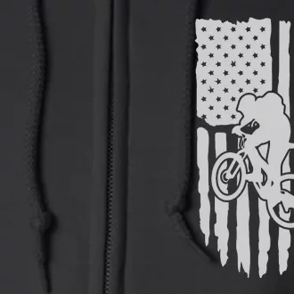 American Flag Road Biking Cycling Apparel Bicycle Cycling Gift Full Zip Hoodie